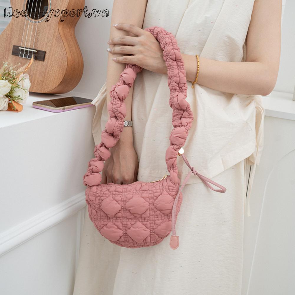 Túi Đeo Chéo Bằng Nylon Chần Bông Hình Đám Mây Thời Trang Cho Nữ