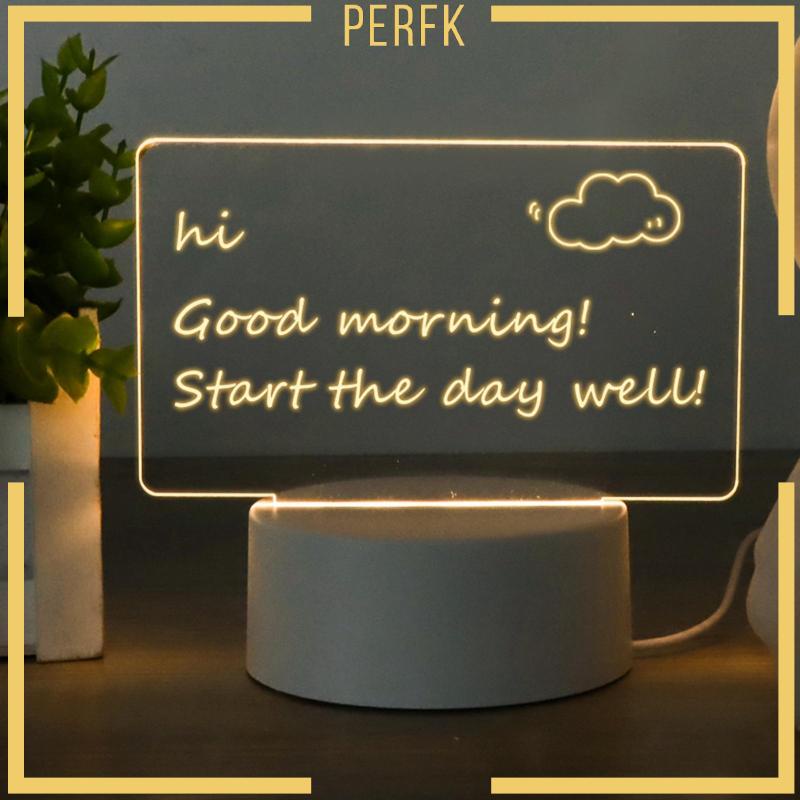 Bảng Viết Có Đèn LED Và Giá Đỡ Ghi Chú Bằng Acrylic Trong Suốt Tiện Dụng Cho Trường Học / Quán Bar