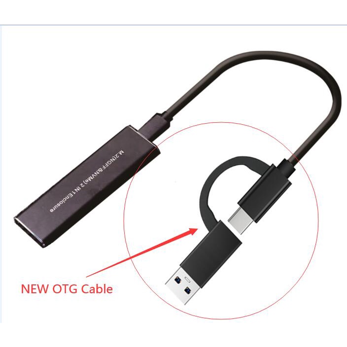 Ốp lưng M.2 NVME SSD sang USB 3.1, Hộp giao thức kép 10Gbps M2 NVMe, Bộ chuyển đổi vỏ PCIe NGFF SATA