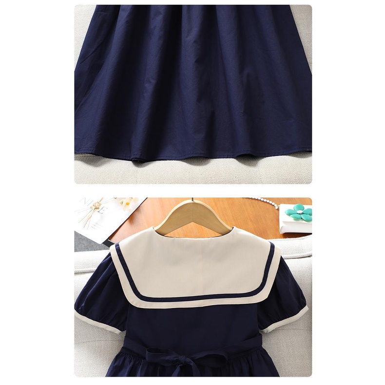 Đầm Công Chúa Mùa Hè 2023 Cổ Thủy Thủ Thời Trang Mới Cho Bé Gái