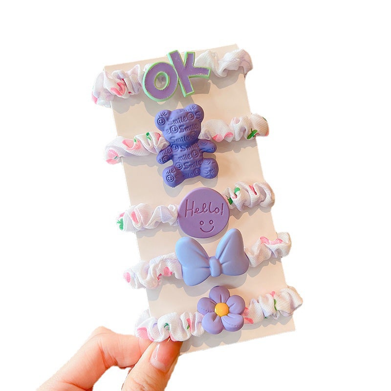 Dây Buộc Tóc Cao Su Hình Gấu Hoạt Hình Dễ Thương Cho Bé Gái