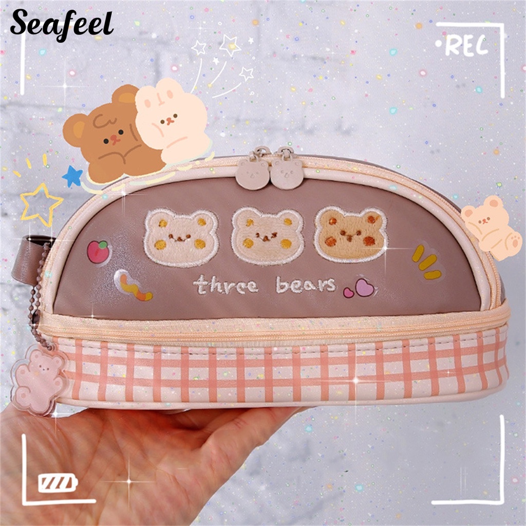 Bóp Viết Hai Lớp Sức Chứa Lớn Họa Tiết Dễ Thương Cho Nữ