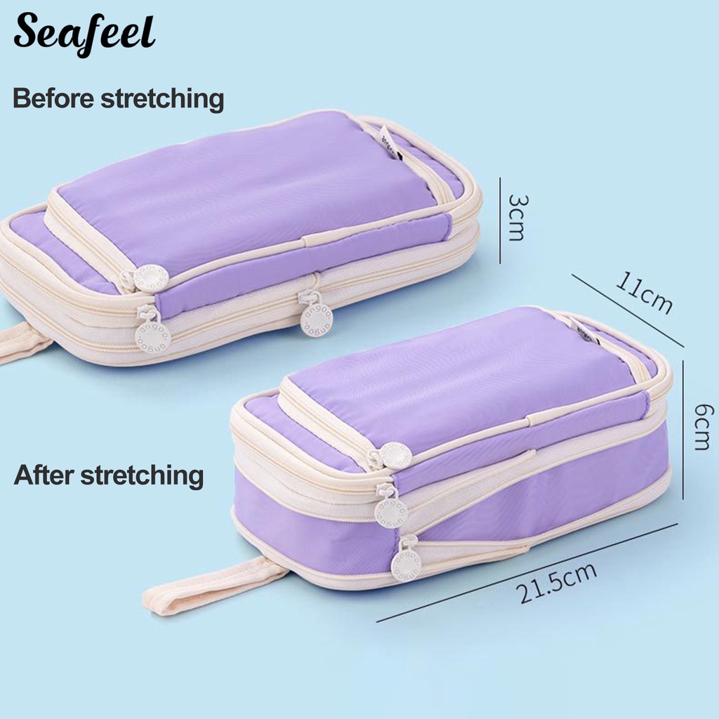 Túi Đựng Bút Bằng Vải Canvas Hai Lớp Có Tay Cầm Đa Năng Dành Cho Văn Phòng