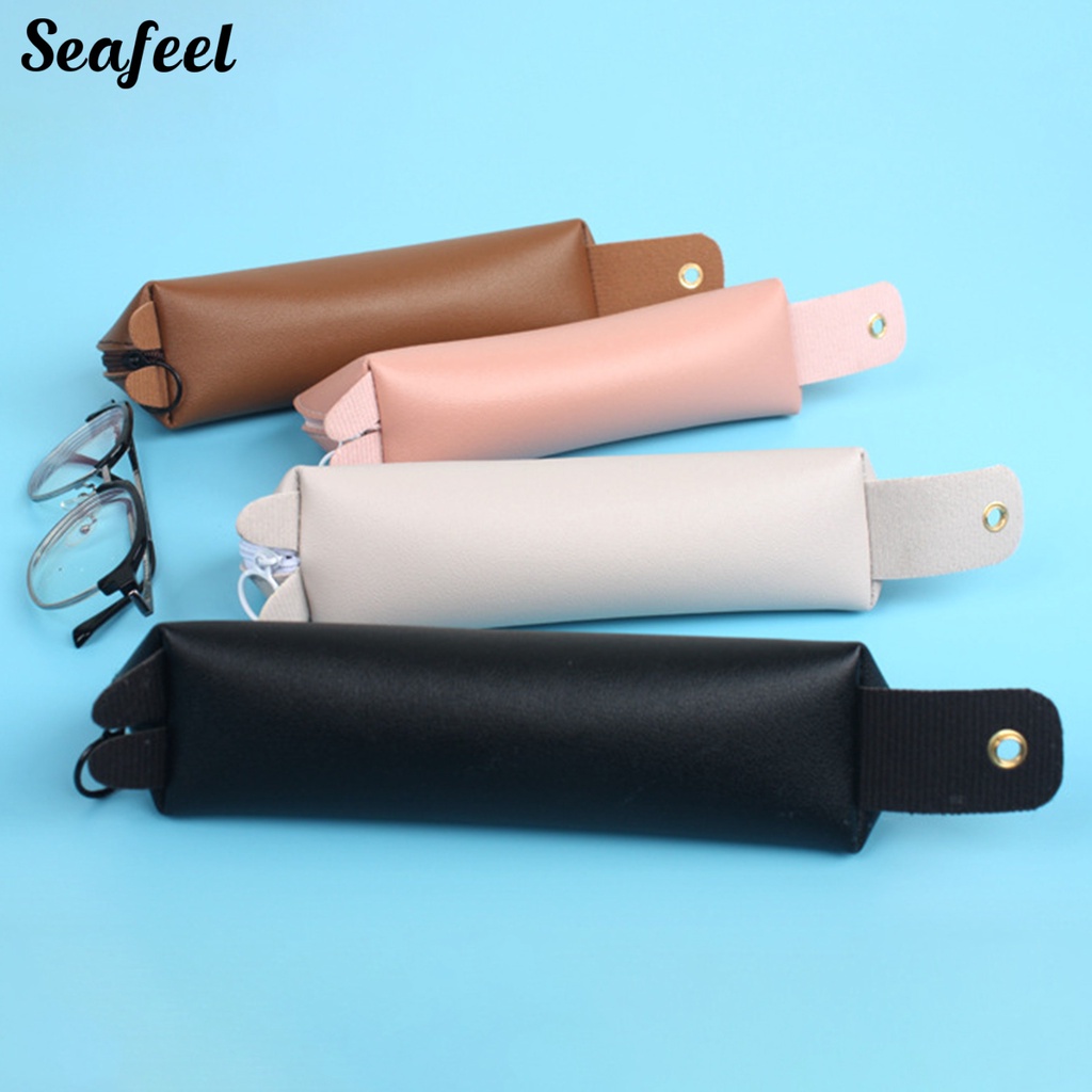 Túi Đựng Bút Giả Da Họa Tiết Mèo Biển Hoạt Hình Dễ Thương Có Khóa Kéo