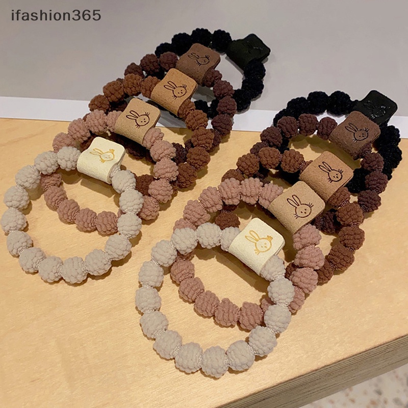Set 5 Dây Buộc Tóc Cao Su Co Giãn Hình Thỏ Phong Cách Hàn Quốc Đơn Giản Thời Trang ifashion365