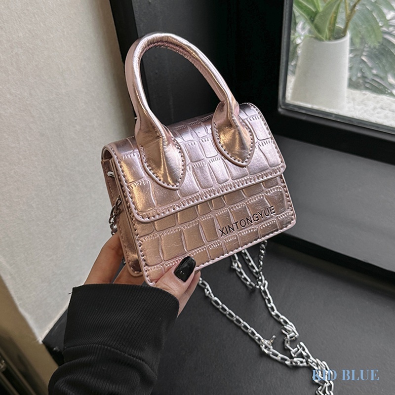 Túi Xách Dây Xích Họa Tiết Da Cá Sấu Dập Nổi Thời Trang Mùa