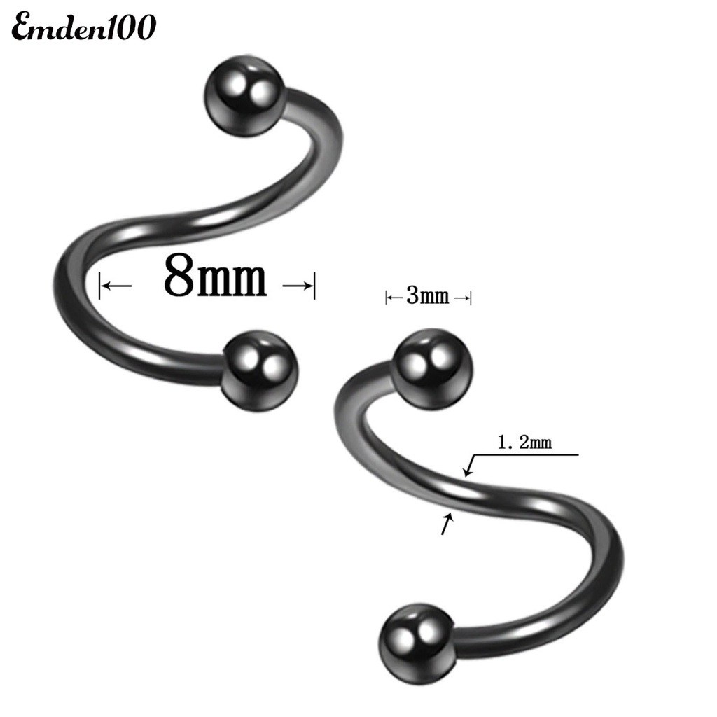 Set 5 Khuyên Mũi Bằng Thép Không Gỉ Đính Đá Thời Trang