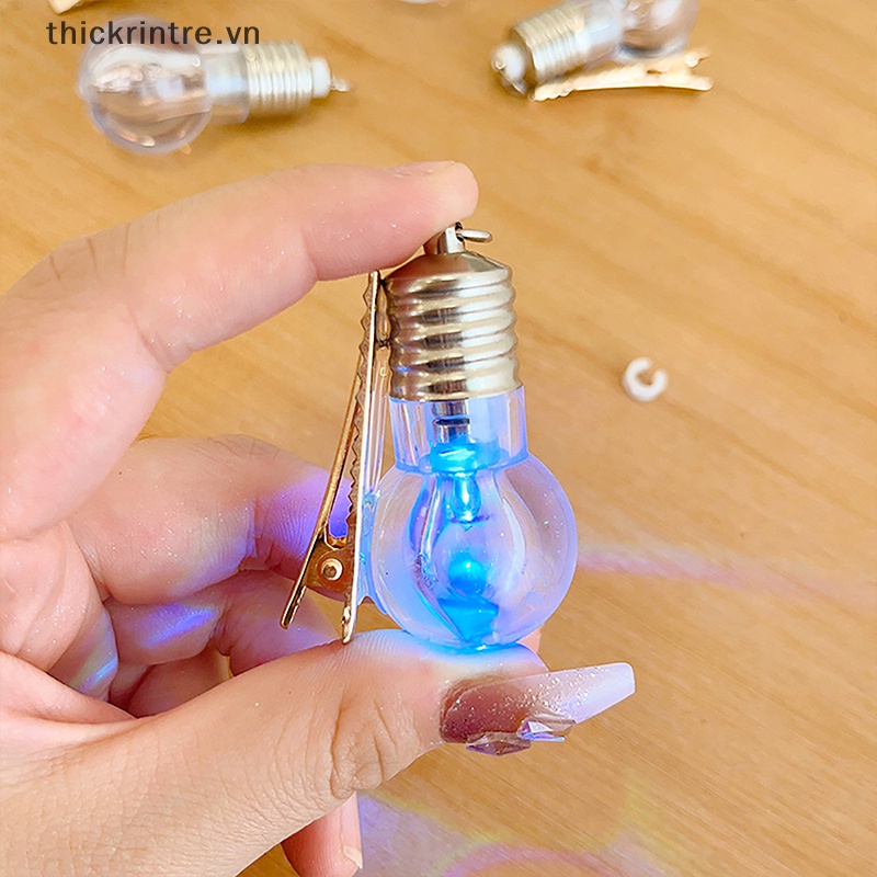 Kẹp Tóc Hình Bóng Đèn Phát Sáng Phong Cách Gothic Punk Cho Nữ