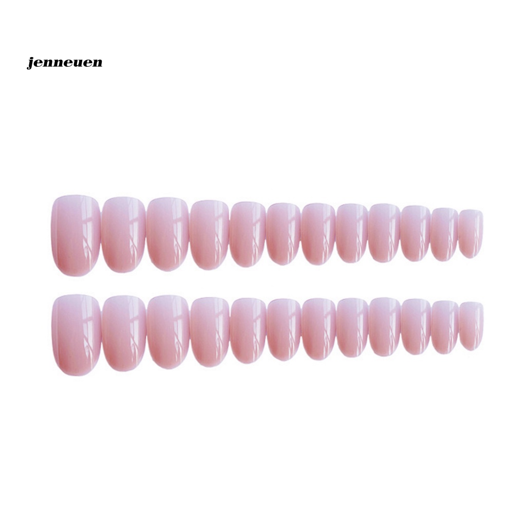 Bộ 24 Móng Tay Giả Màu Hồng Xinh Xắn Dùng Trang Trí DIY