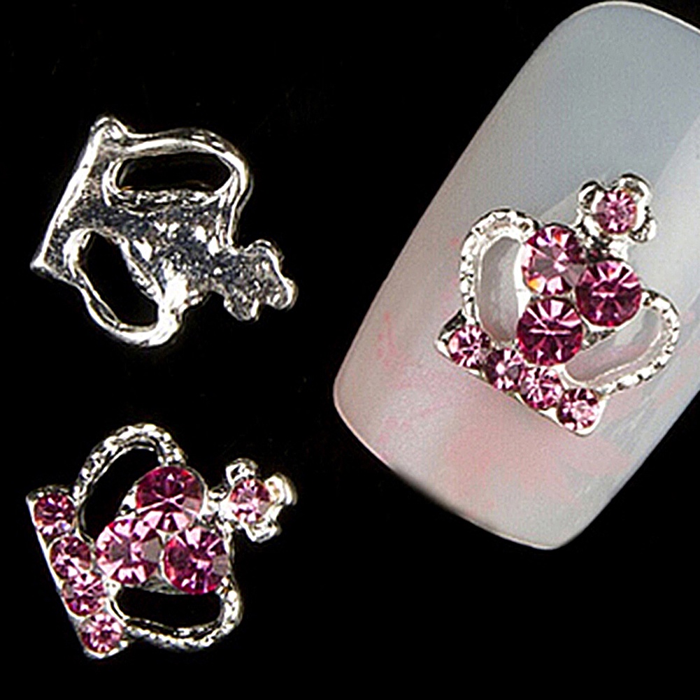 Set 10 Phụ Kiện Đính Trang Trí Móng Nghệ Thuật Hình Vương Miện 3D DIY