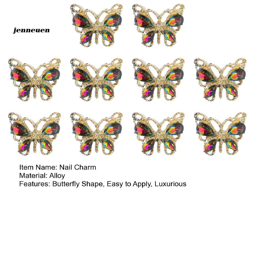 Set 10 Nhãn Dán Trang Trí Móng Tay Nghệ Thuật Ba Chiều Charms