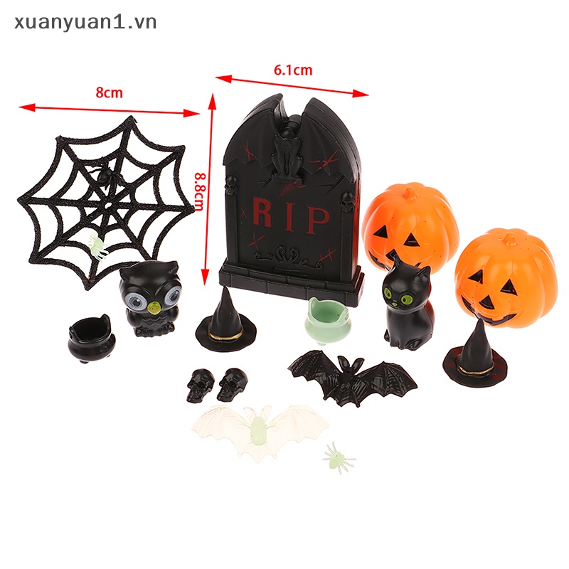 1 Bộ Lọ Hoa / Nón Phù Thủy mini Bằng Nhựa Dùng Trang Trí Halloween