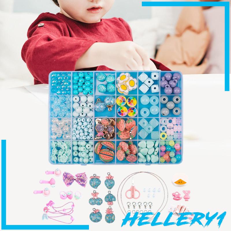 Bộ Hạt Acrylic Nhiều Màu Sắc Dùng Làm Trang Sức Cho Bé