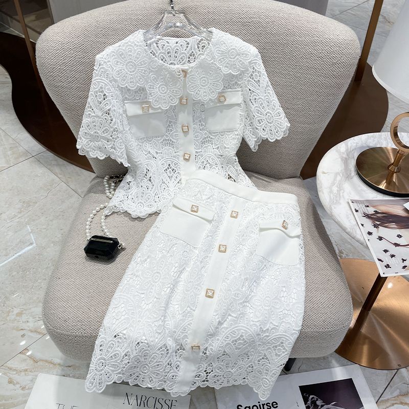Set Áo Ren Kèm Chân Váy Thời Trang Hè plus Size Cho Nữ