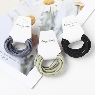 Set 6 Dây Cột Tóc Cao Su Co Giãn Đơn Giản Phong Cách Hàn Quốc