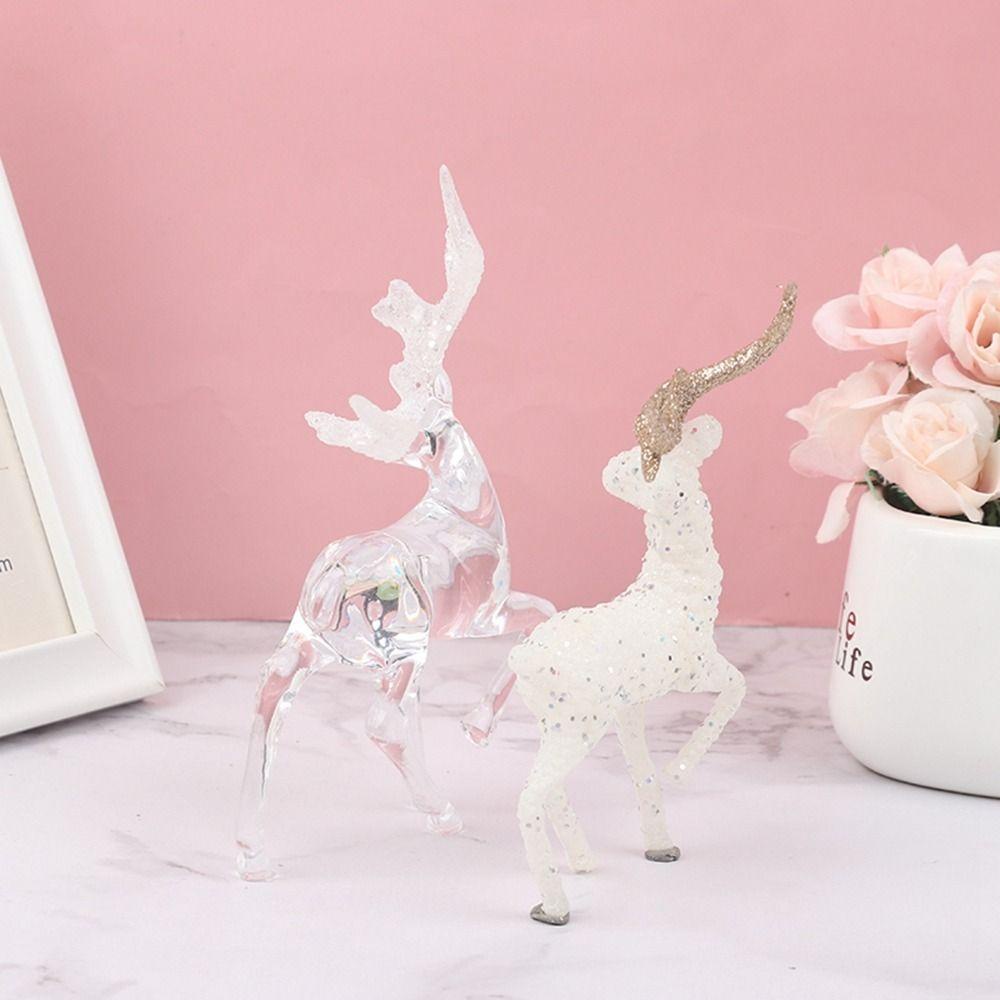 HCHC Tượng Hươu Nhân Tạo mini Bằng Nhựa Trang Trí Giáng Sinh