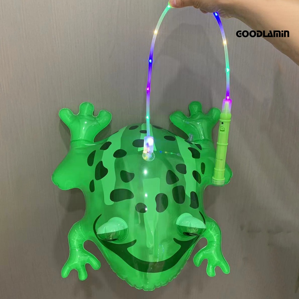 Goodlaminz Bong Bóng Bơm Hơi Hình Chú Ếch Có Đèn Chớp Nhiều Màu Sắc Vui Nhộn Bắt Mắt