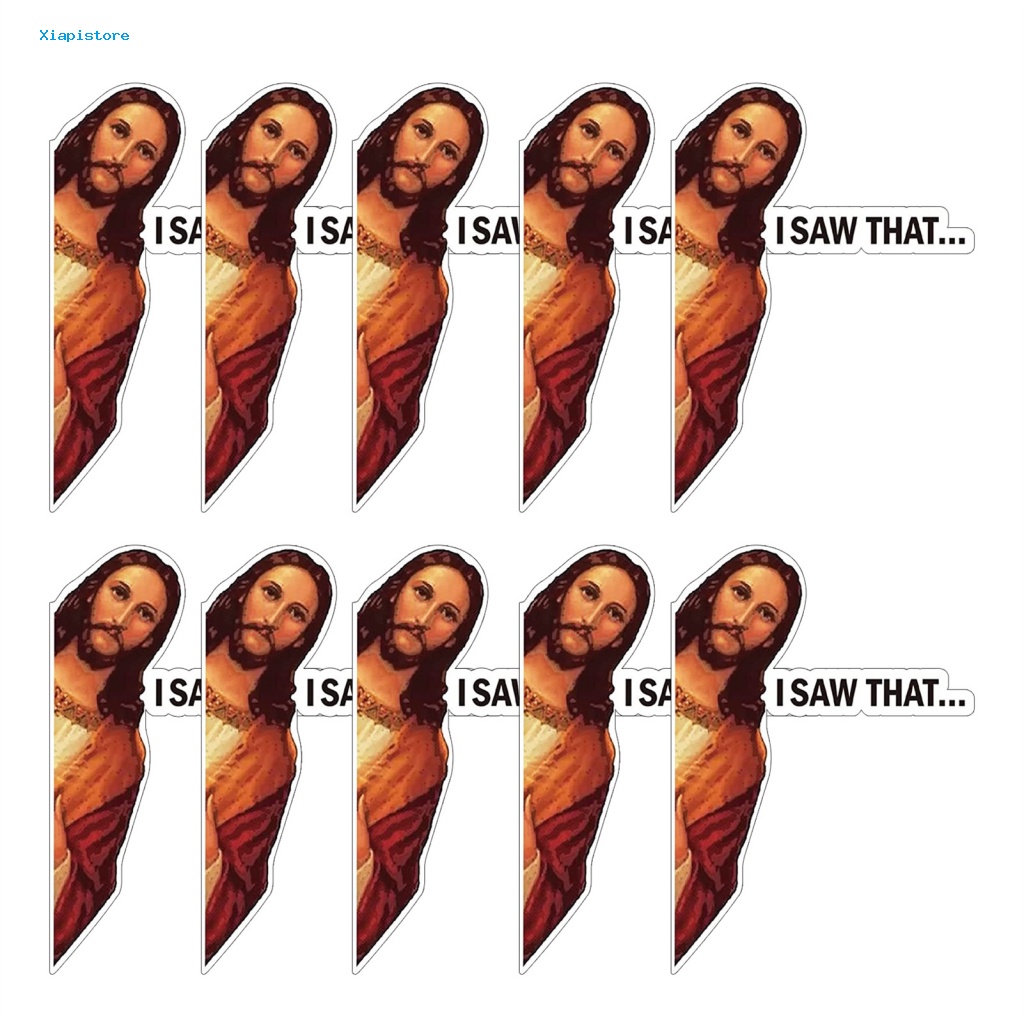 [Xiapistore] Set 10 Miếng Dán PET In Chữ I Saw That Vui Nhộn Cho Xe Hơi Ván Trượt