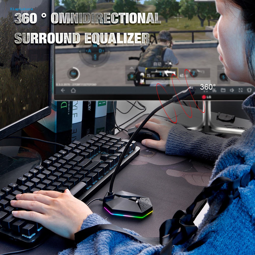 Micro Để Bàn TSP201 Có Đèn RGB Cổng USB Cho PC