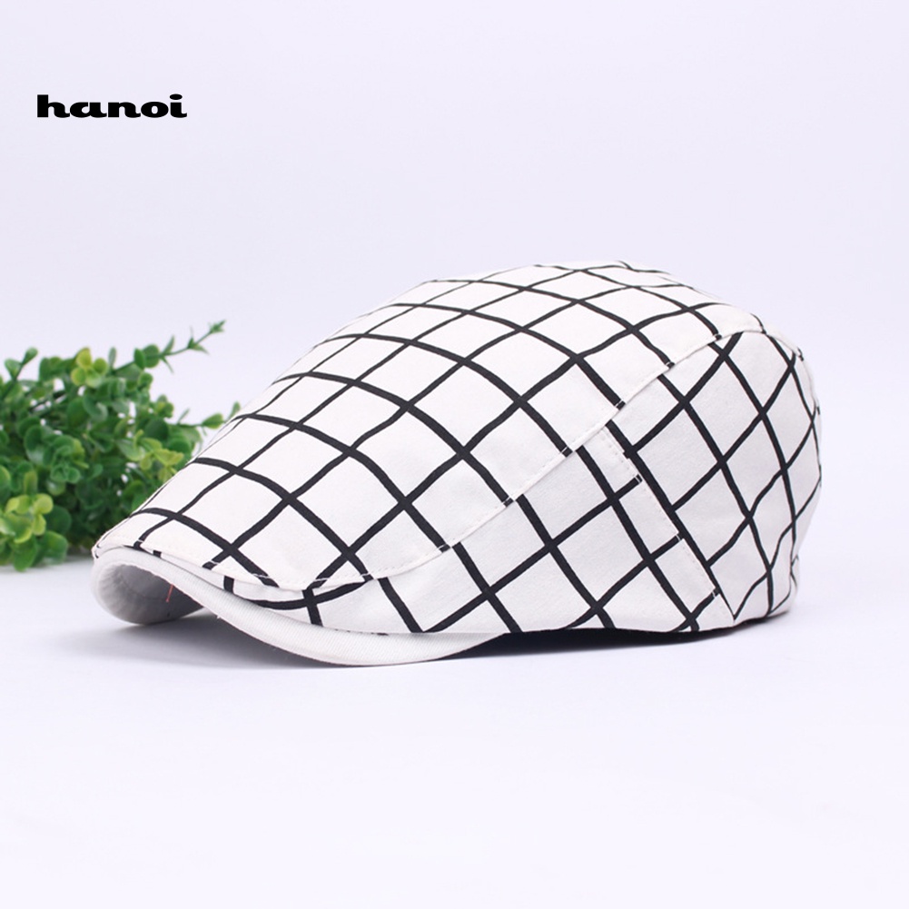 Mũ Beret Họa Tiết Caro Thời Trang Cho Nam Nữ