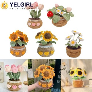 Bộ dụng cụ đan móc len thủ công hình hoa tulip nhiều màu sắc