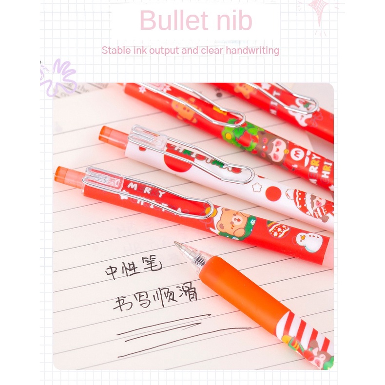 1 Bút Mực Đen Ngòi 0.55MM Họa Tiết Giáng Sinh