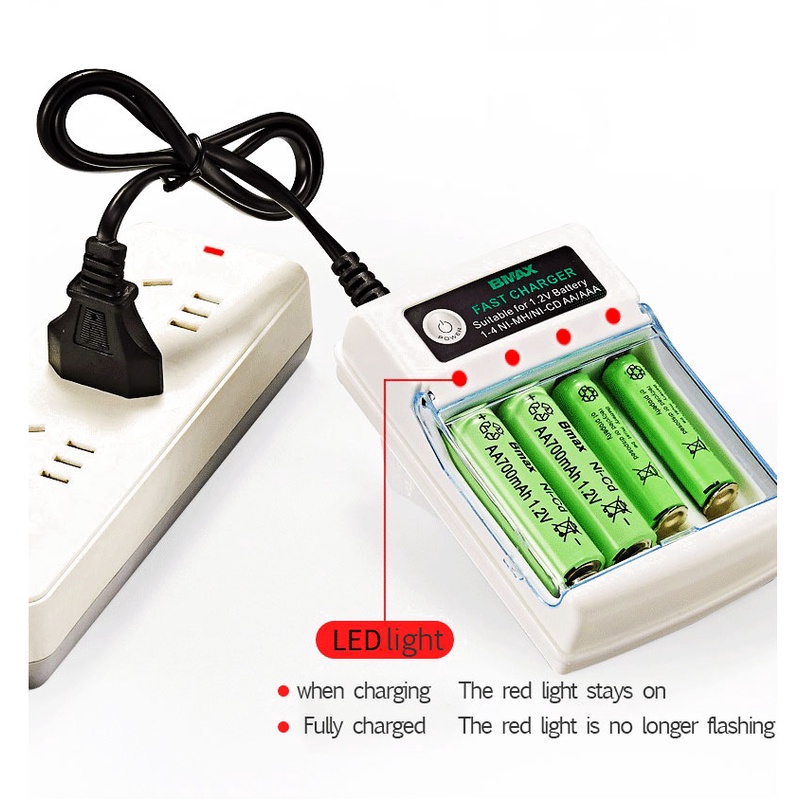 Bộ Sạc Pin AA / AAA 2 / 4 Ngăn AC 110V 220V Cho NI-MH / NI-CD AA AAA 1.2V