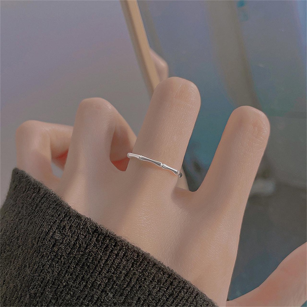 Nhẫn Hở Hình Cây Tre Thiết Kế Đơn Giản Độc Đáo Phong Cách Hàn Quốc