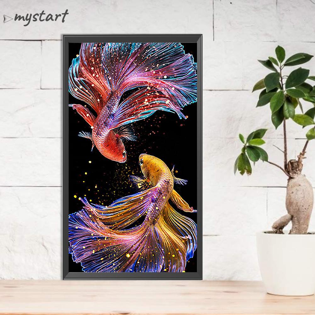 Tranh Đính Đá Kim Cương Toàn Bộ 5D DIY Hình Cá Koi