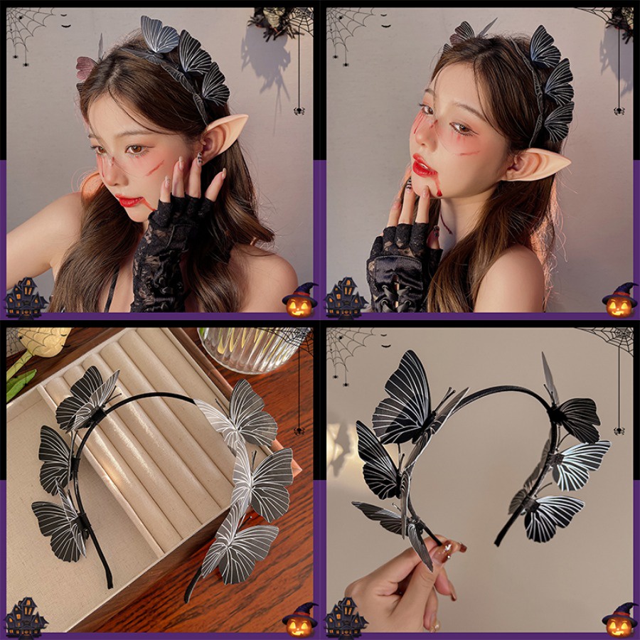 Băng Đô Cài Tóc Hình Bướm Vui Nhộn Sáng Tạo Cho Halloween