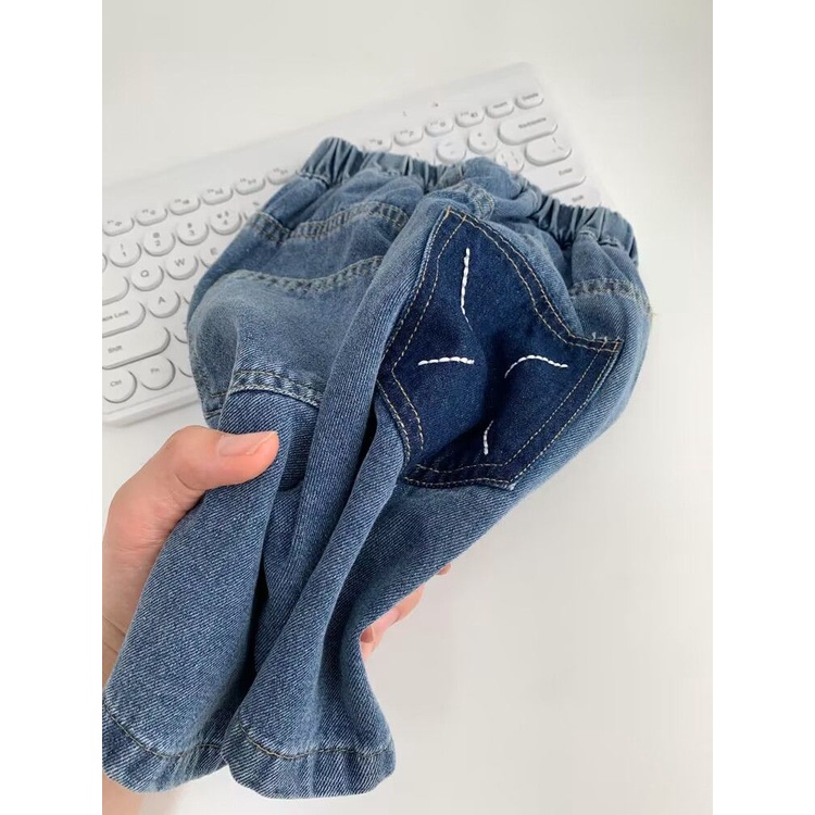 Quần Short Denim Dáng Suông Năng Động Thời Trang Phong Cách Hàn Quốc Cho Bé Trai