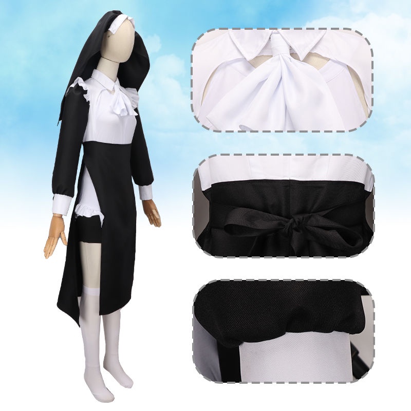 Sexy Skinny Nun cosplay Uniform cosplay Maid cos Costume Halloween cos Costume