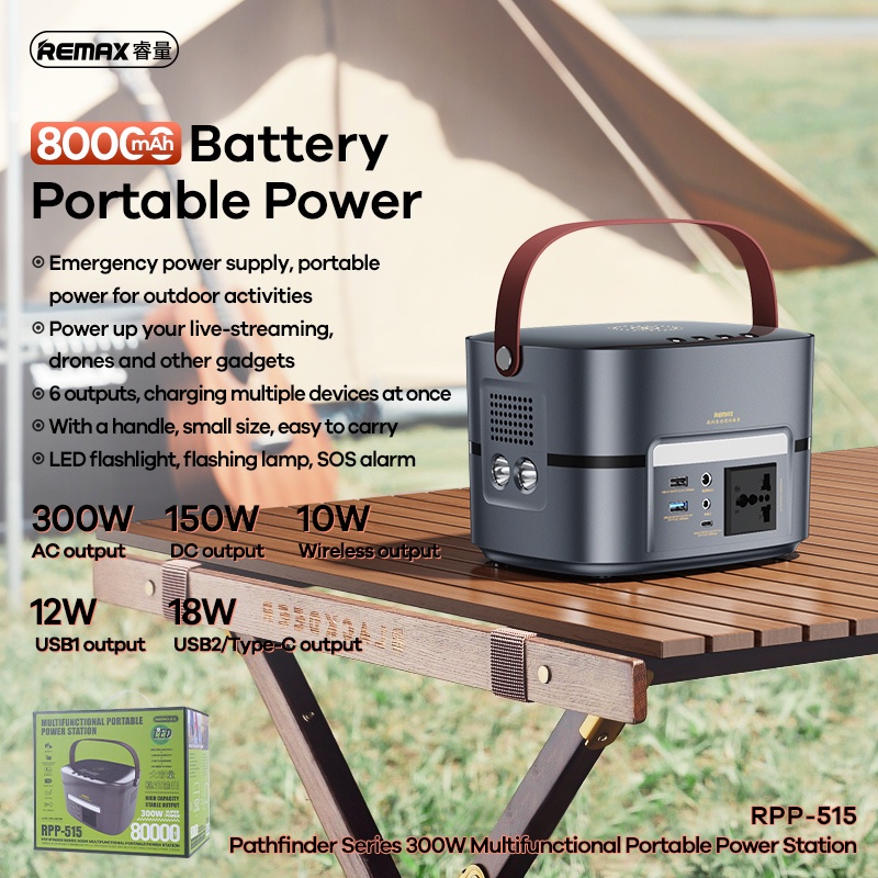 Trạm phát điện dự phòng di động đa năng 300W nguồn AC 220V Remax RPP-515 70000mAh