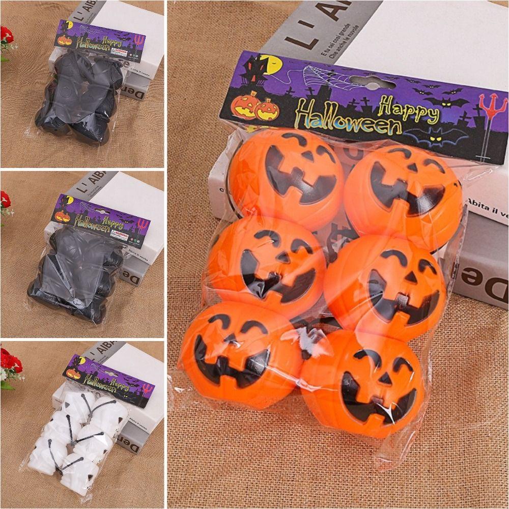 Shanrong set 6 Xô Đựng Kẹo Bí Ngô halloween mini Cầm Tay Có Quai Cầm Cho Người Lớn Và Trẻ Em