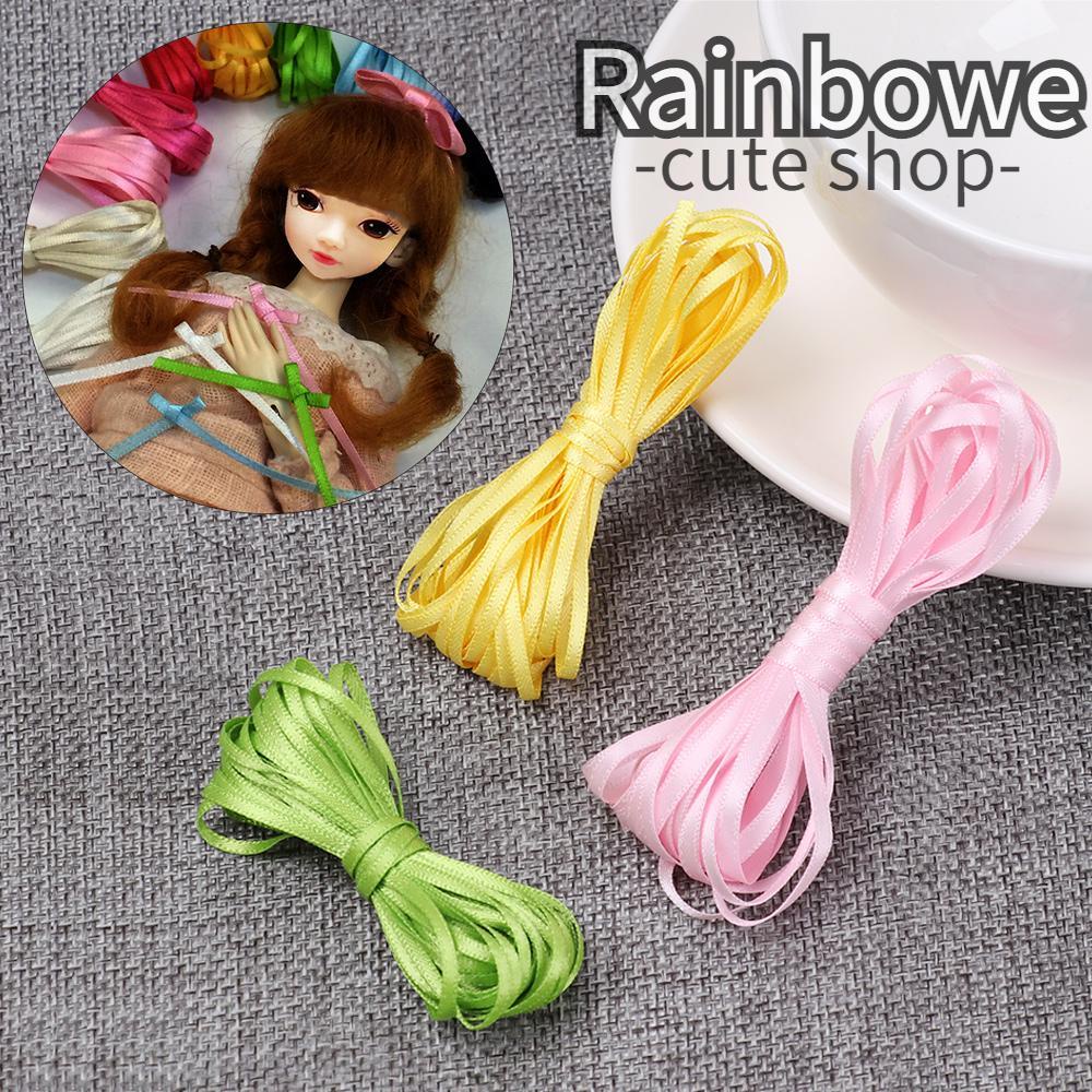 Cuộn dây ruy băng lụa nhiều màu tùy chọn dài 5m rộng 3mm dùng trang trí tiệc cưới DIY