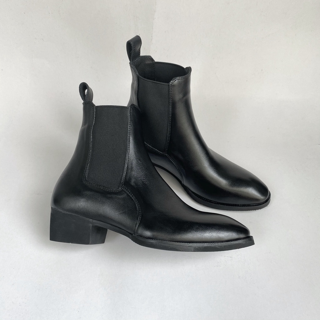 Giày Chelsea Boot Đế Cao Su 5cm Da Bò Nguyên Tấm Cao Cấp