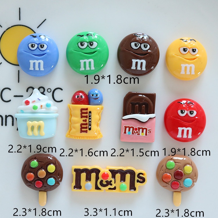 1 Cái m & m Kẹo chocolate Đậu Cầu Vồng Tươi Sáng Kẹo lollipop set crocs clog jibbitz Khóa Giày Trang Trí