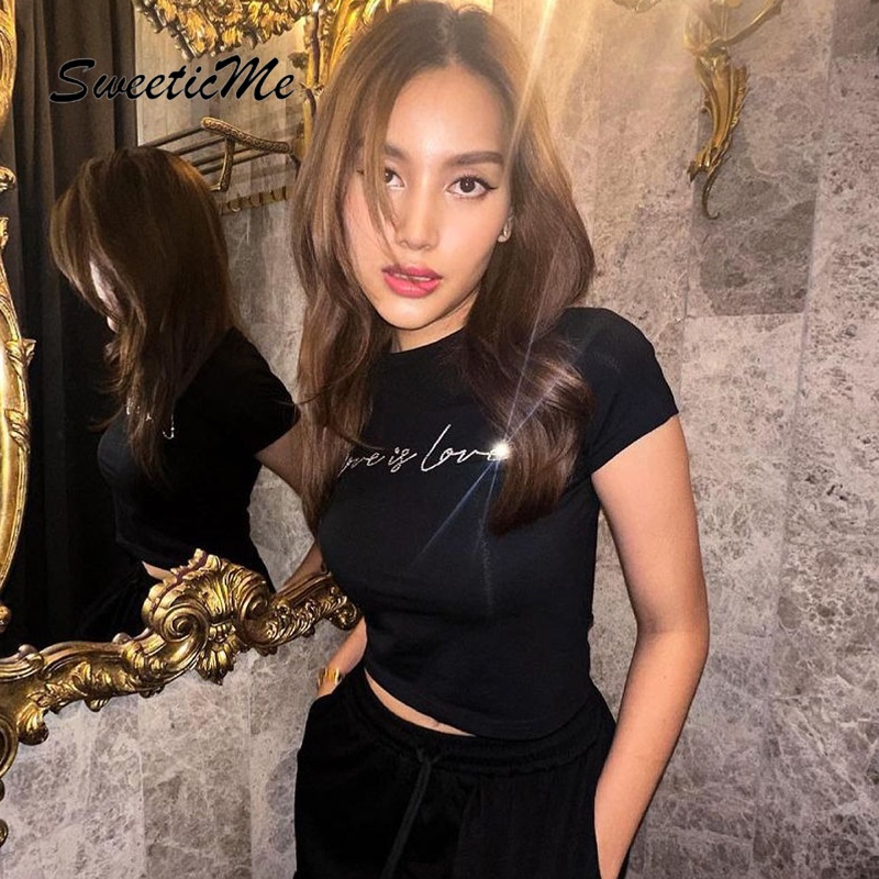 Áo Thun Tay Ngắn Cổ Tròn Màu Trơn Dáng Ôm Thời Trang 2023 Dành Cho Bạn Nữ