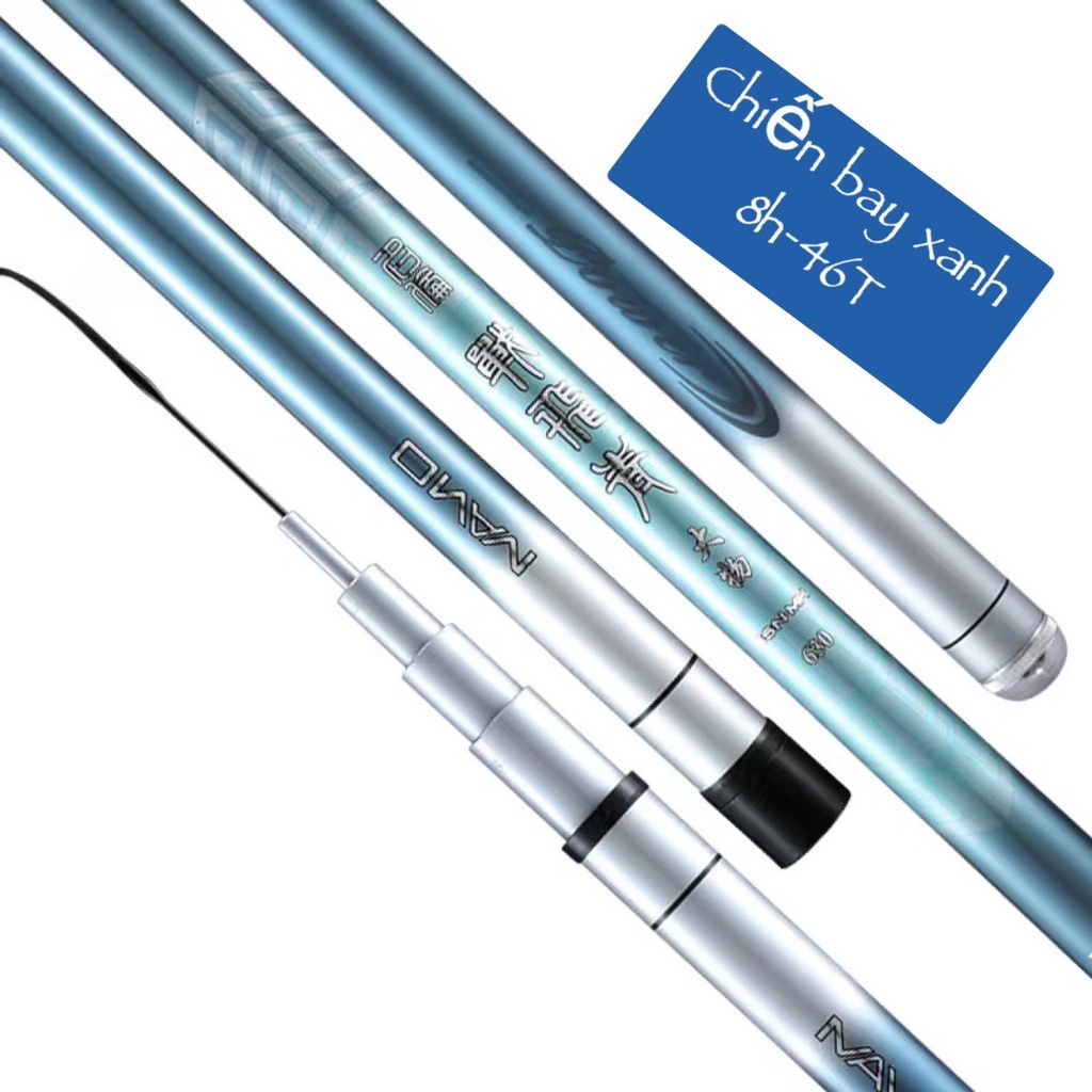 [Giá rẻ] Cần câu tay Chiến Bay Xanh 8H, Cần câu đơn câu đài carbon 8H