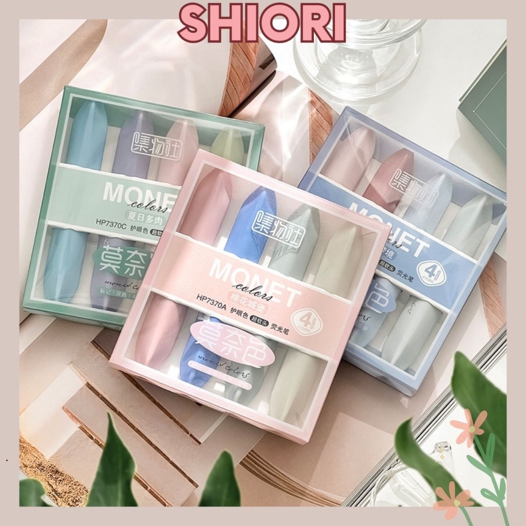 Sét 4 cây bút highlight MONET xinh xắn màu kẹo ngọt Bút Đánh Dấu Màu Pastel Cho Học Sinh
