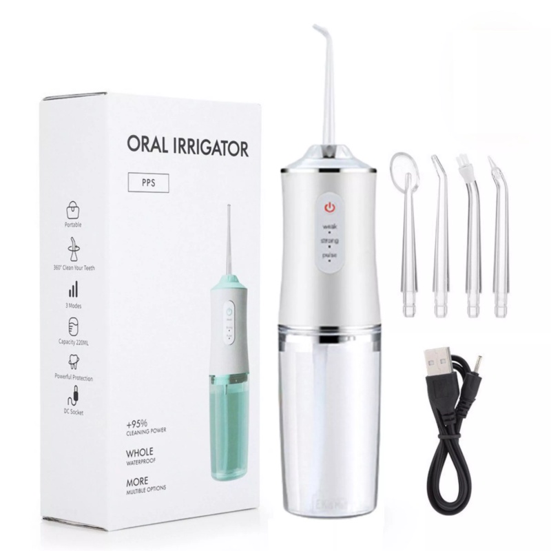 （HCM）TẶNG 4 ĐẦU VỆ SINH RĂNG Tăm Nước Oral Irrigator Cầm Tay- Máy Tăm nước vệ sinh răng miệng cao cấp- Máy