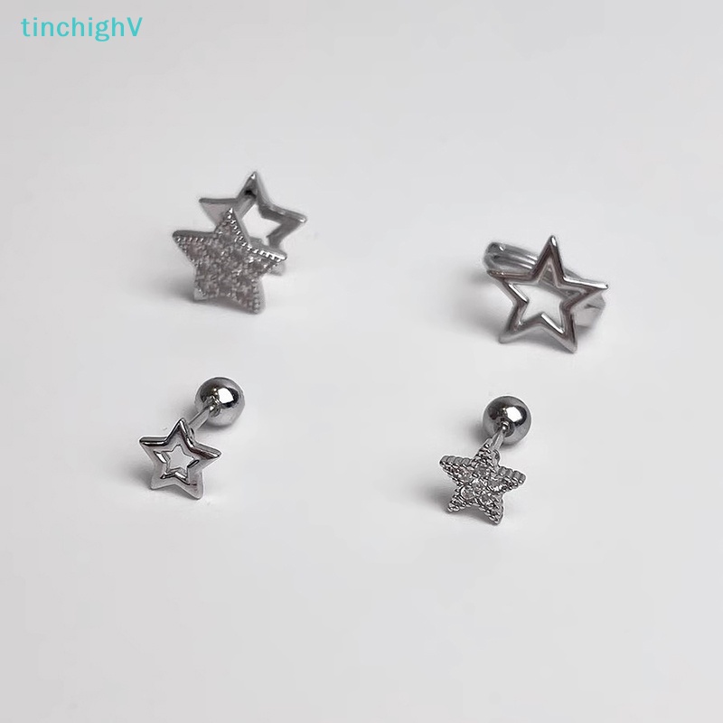 1 Đôi Bông Tai Hình Ngôi Sao Năm Cánh Đính Đá Lấp Lánh Thời Trang Cho Nữ