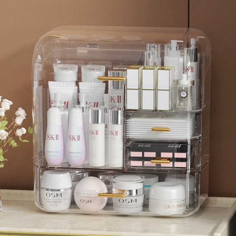 Hộp đựng mỹ phẩm HANGDIAN bằng acrylic trong suốt giúp bảo quản chì kẻ mày/son môi/sản phẩm chăm sóc da