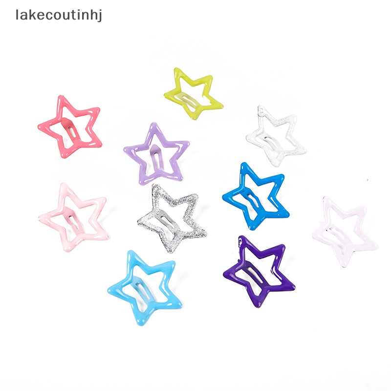 Bộ 2 Kẹp Tóc Kim Loại Hình Ngôi Sao Nhiều Màu Sắc Y2K