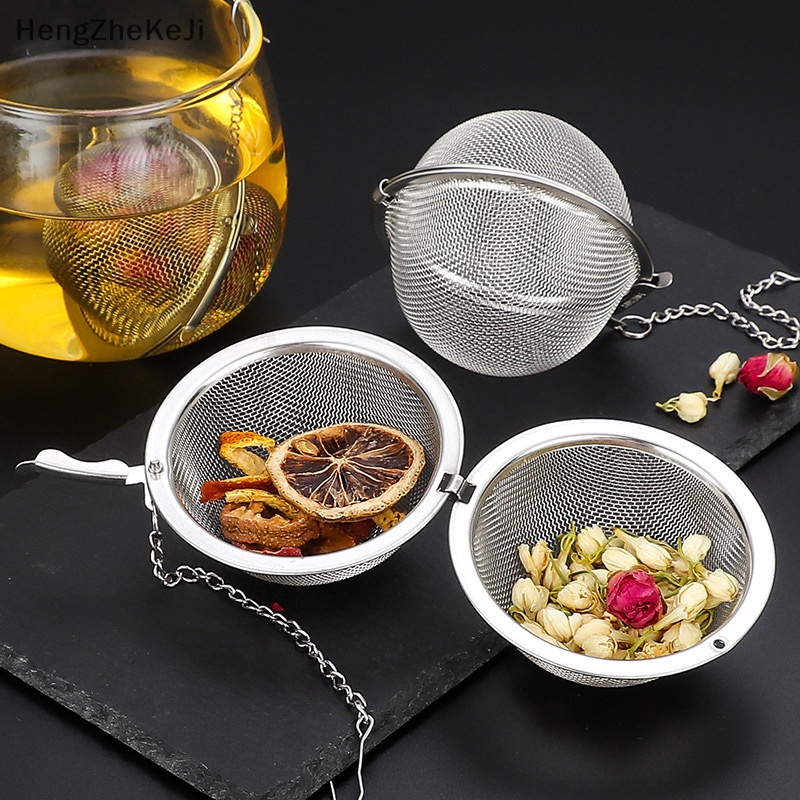 [Hengzhekeji] Máy pha trà không gỉ Sphere Locking Spice Tea Ball Strainer MeshTea Filter Toolhe