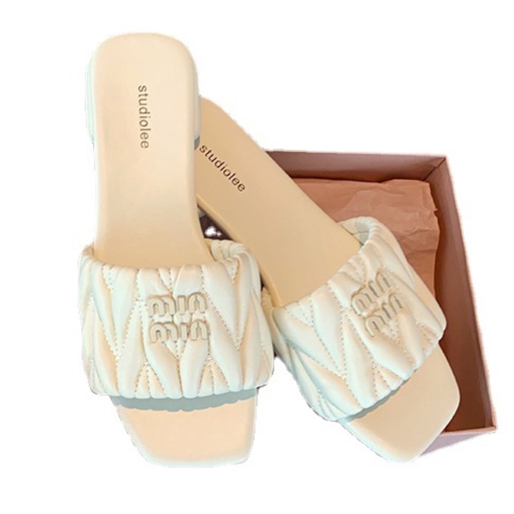 Dép Sandal Đế Bằng Mũi Vuông Thời Trang Đi Biển Mùa Hè Hàng Mới Dành Cho Bạn Nữ