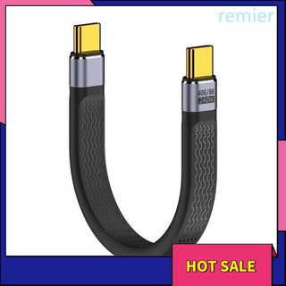 Re short usb c to usb c cable usb 4.0 40gbps data cable thiết kế fpc phẳng hỗ trợ màn hình 8k cáp sạc nhanh 240w cho