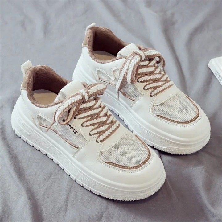 Joker mùa hè thoáng khí cho sinh viên giày lưới 2023 mới joker dày-chốt giày thể thao giản dị giày nhỏ màu trắng phụ nữ