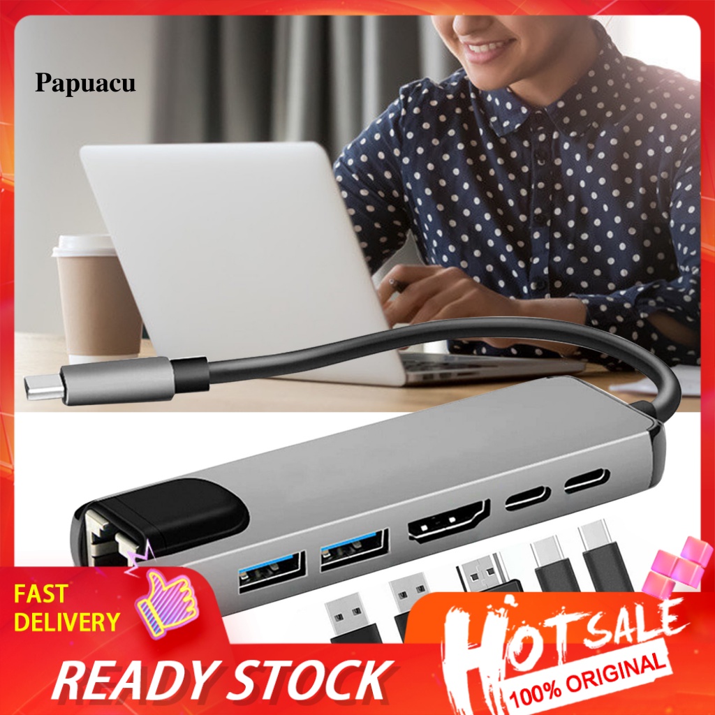 Bộ Chia Nhiều Cổng USB-C Type-C 6 Trong 1 Với 4K HDMI RJ45 Ethernet Lan Cho Nintendo Switch