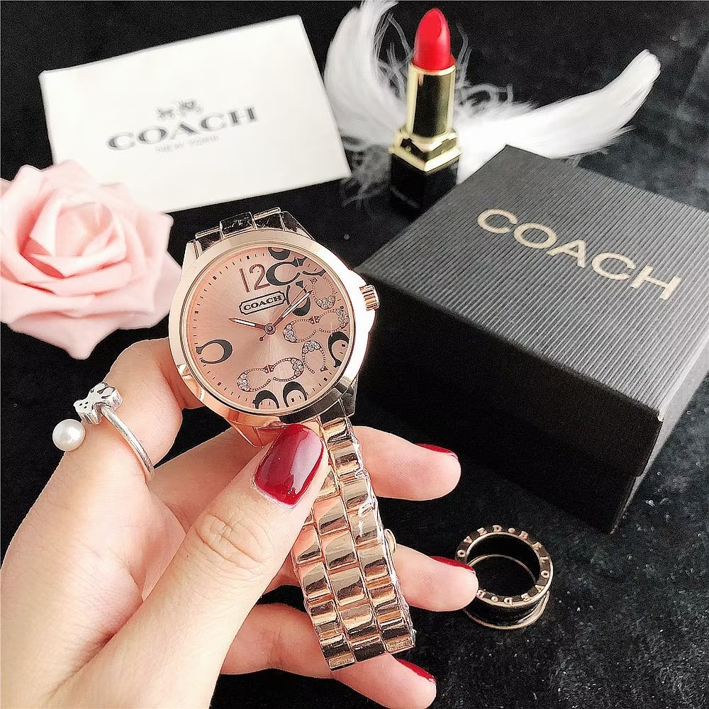 Đồng Hồ Nữ Dây Da Mặt Tròn Đính Đá Thời Trang